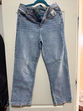 BCBGeneration Light Wash Distressed Boyfriend Jeans